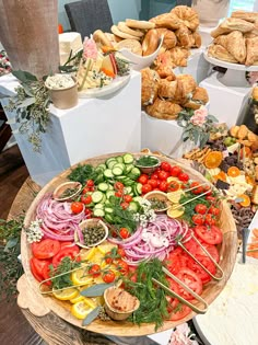 a large platter filled with lots of different types of food