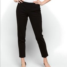 Brand New With Tags! Pull On Pants With Stretch, But Very Professional. Perfect For The Office! 28” Inseam; 9.5” Rise 48% Rayon; 47% Nylon: 5% Spandex Spring Workwear Pants With 5-inch Inseam, Chic Black Career Bottoms, Black Career Bottoms, Classic Straight Leg Career Bottoms, Black Fitted Pants For Career, Black Fitted Career Pants, Fitted Black Career Pants, Fitted Tapered Leg Career Pants, Classic Black Career Bottoms