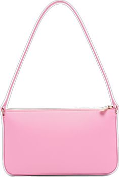 Pink Shoulder Bag With Hasp Closure, Versatile Pink Shoulder Bag With Zipper Closure, High-end Pink Shoulder Bag, Designer Pink Shoulder Bag With Zipper Closure, Chic Pink Shoulder Bag With Turn-lock Closure, Pink Shoulder Bag, Pink Leather, Card Slots, Leather Shoulder Bag