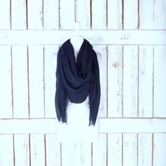 "Handmade large black gauzy crinkled cotton blend wrap shawl scarf/oversized lightweight black scarf/unisex raw hem fringe scarf Measurements... -length: 76\" -width: 56\" Features... -lightweight gauzy cotton/poly blend -raw fringe edges -oversized design perfect for use as a shawl, scarf or cover up -the perfect layering piece -handmade in California -made to order" Oversized Casual Shawl For Spring, Casual Oversized Shawl For Spring, Black Shawl Wrap For Fall, Black Shawl For Fall, Versatile Scarves For Fall Layering, Black Bohemian Wraps For Winter, Oversized Chic Shawl, Chic Oversized Shawl, Bohemian Black Winter Wrap