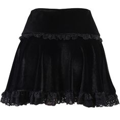 Elevate your style with our Emo Goth Velvet Mini Skirt, designed to make a bold fashion statement. Crafted from luxurious black velvet and adorned with delicate lace trim, this skirt features a tiered design and ruffled details for added elegance. The flattering high waist and above-the-knee length make it perfect for a night out or special occasion. Glam up your wardrobe with this chic, high-fashion piece. Luxurious black velvet fabric Delicate lace trim Tiered design with ruffled details Flatt Goth Mini Skirt, Emo Skirt, Sims 4 Cc Goth, Skirt Png, Goth Skirts, Lace Embellishments, Goth Skirt, Digital Dress, Black Velvet Fabric