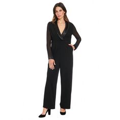 Upgrade your dress collection with this stylish Women's London Times Chiffon Sleeve Tuxedo Jumpsuit.Click on this WOMEN'S GUIDE to find the perfect fit and more! Upgrade your dress collection with this stylish Women's London Times Chiffon Sleeve Tuxedo Jumpsuit.Click on this WOMEN'S GUIDE to find the perfect fit and more! FEATURES Surplice neckline Long sleeves Chiffon sleeves Scuba crepe construction 2 side pockets Straight hem Zipper back Partially linedFIT & SIZING Fitted straight 59-in. length from shoulder to hem 28 1/2-in. inseam 21 1/2-in. leg opening Wide leg openingFABRIC & CARE Polyester Dry clean Imported Size: 14. Color: Black. Gender: female. Age Group: adult. Tuxedo Jumpsuit, Chiffon Sleeves, Petite Size Chart, Surplice Neckline, Chiffon Long Sleeve, Womens Size Chart, Dress Clothes For Women, Dress Collection, Stylish Women