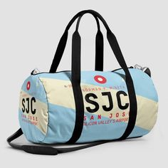 SJC - Duffle Bag - Airportag Charger Pouch, Bowling Ball Bag, Small Gym Bag, Quick Getaway, Round Bag, Duffle Bags, Stay Active, Weekend Trip, Quilted Bag