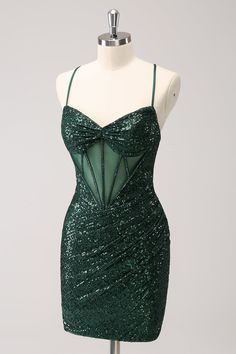 Homecoming Dresses Dark Green, Classy Homecoming Dress, Hoco Court, Corset Homecoming Dress, White Jumpsuit Wedding, Homecoming Dresses Bodycon, Sequin Corset, Homecoming Dresses Sparkly, Sparkly Party Dress