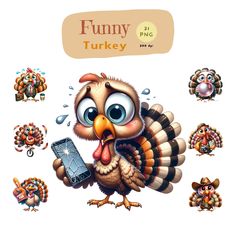 an image of a turkey with many different things on it's face and eyes