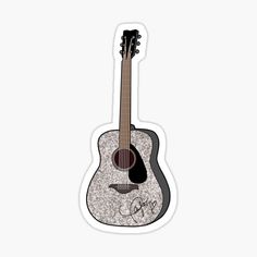 an acoustic guitar sticker with the words,'love is in the air '