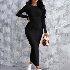 Ships In 3-4 Days Fabric : 97% Polyester 3% Spandex. Tag Xs Fits 2, S Fits 4, M Fits 6, Tag L Fits 8/10. Tag Xl Fits 12 Ribbed Bodycon Dress Outfit, Bodycon Dress Outfit Winter, Classy Bodycon Dress, Bodycon Dress Outfit, Dress Outfit Winter, Textured Bodycon Dress, Dress Outfits Party, Fitted Bodycon Dress, Body Con Dress Outfit