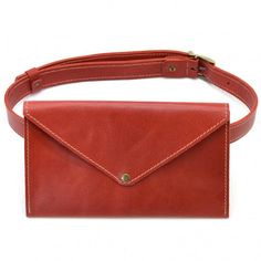 Women's red waist bag-envelope TARWA RR-1002-3md. Leather double stitched elegant belt, high-quality fittings. The waist bag is made in the shape of an envelope, it closes with a triangular flap on the button. Inside leather pocket. Bag with side inserts, which gives it roominess and volume. The belt is completely removable. If desired, you can use only the belt as a belt. Also, the bag can be used separately from the belt, as a clutch for the evening, for example. Or all together, as a stylish Red Rectangular Belt Bag For Travel, Red Pouch Belt Bag For Travel, Red Travel Pouch Belt Bag, Red Belt Bag With Removable Pouch, Red Envelope Travel Bag, Rectangular Red Belt Bag For Everyday Use, Red Pouch Belt Bag For Daily Use, Red Rectangular Belt Bag For Everyday Use, Red Crossbody Belt Bag With Removable Pouch