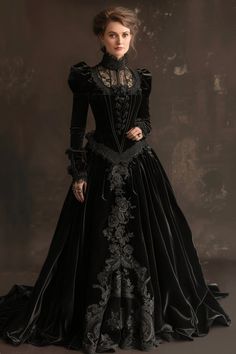 10 Victorian Outfits To Fuel Your Dreams! – fashionbylina.com Penny Dreadful Costumes, Black Dress Costume, Halloween Performance, Victorian Gothic Dress, Black Victorian Dress, Summer Goth Outfits, Victorian Outfit, Victorian Outfits, Era Dresses