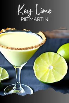 the key lime pie martini is served in a coupe glass