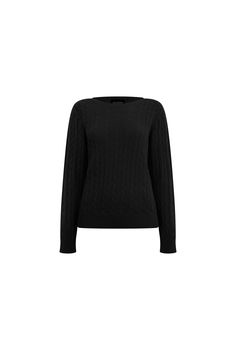 This James Lakeland pure cotton knit is a chic option for spring. Featuring a boat neck and long sleeves ending in ribbed cuffs. The light knit and cable style is a luxury staple, easily styled with trousers or tied over the shoulders.    Made in Italy 100% Cotton Machine wash at 30°C, do not bleach, do not tumble dry, Iron at low temp, and dry clean any solvent except trichloroethylene. Garment dyed wash separately. Black Jumper, Cable Knit Jumper, Light Knit, Cold Weather Outfits, Petite Tops, Independent Designers Fashion, Knit Jumper, Cotton Knit, Leggings Shop