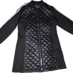 Women’s Michael Kors Black Zip Up Jacket Size Small. Has Never Been Worn And No Longer Have A Need For It. Black Fitted Quilted Outerwear, Fitted Black Quilted Outerwear, Black Stretch Outerwear For Work, Chic Black Quilted Outerwear, Black Zip Ups, Zip Up Jacket, Michael Kors Black, Coats For Women, Zip Ups