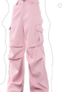 Pink Streetwear Cargo Pants With Pockets, Pink Cargo Pants For Streetwear With Pockets, Trendy Pink Cargo Pants With Side Pockets, Trendy Pink Parachute Pants With Pockets, Trendy Pink Parachute Pants With Side Pockets, Pink Pants For Spring Streetwear, Pink Summer Streetwear Pants, Trendy Pink Cargo Pants For Summer, Casual Pink Baggy Parachute Pants