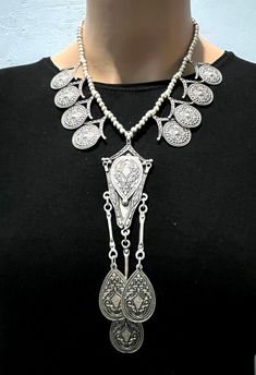 Check out Turkish Ottoman Eastern Style Bohemian Unique Adjustable Necklace  # N0156, the latest item I added on eBay! #eBay #eBaySeller Bohemian Necklace With Large Pendant, Handmade Bohemian Teardrop Necklace, Nickel Free Bohemian Necklace For Festivals, Bohemian Nickel-free Necklace For Festivals, Silver Bohemian Dangle Drop Necklace, Silver Bohemian Drop Necklace With Dangle, Nickel-free Bohemian Necklace For Festival, Bohemian Metal Necklaces For Festivals, Silver Bohemian Drop Necklace