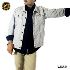 1. Stretchable Light Grey Solid Cotton Jacket For Men
2. Fabric Material: 100% Cotton, Model: VJC851,Perfect For: Casual Wear
3.Has a Spread Collor,4 Pocket Button Closure Long Sleeves
4. Available Sizes: L, XL and XXL, Wash Care: Hand/Machine Wash