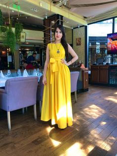 Womens Dress, Long Dress, Maxi Dress, Yellow Dress, Sleeveless Dress, Round Neck Dress, Pleated Dress, Party Dress, Evening Dress Elegant Yellow Sleeveless Dress For Vacation, Floor-length Sleeveless Summer Dress, Elegant Yellow Summer Maxi Dress, Yellow Sleeveless Sundress For Party, Yellow Floor-length Maxi Dress For Spring, Elegant Yellow Beach Sundress, Elegant Yellow Sundress For Vacation, Maxi Length Sundress For Party, Yellow Sleeveless Maxi Dress For Vacation