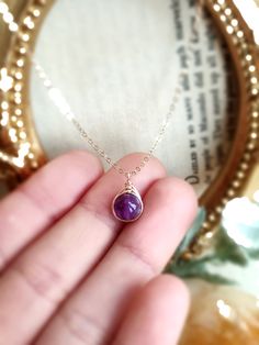 Delicate and cute Amethyst jewelry set with earrings and necklace. Petite and dainty jewelry set to wear every day ✨• Stone size: 6mm• Pendant size: 1 x 0.7 cm• Earrings drop length: 2 cm✨ Amethyst is an all-around healing and protection stone. It is a natural tranquilizer that helps to relieve stress and strain, alleviates sadness and grief. Amethyst is a soothing and calming stone that helps to dissolve negativity and also provides protection ✨• 14K gold-filled & 925 Sterling Silver are known Dainty Tiny Birthstone Necklace For Gift, Gold Amethyst Jewelry As A Gift, Gold Amethyst Jewelry Gift, Delicate Round Crystal Necklaces For Gift, Gold Amethyst Jewelry For Gift, Amethyst Pendant Jewelry As A Gift For Her, Dainty Sterling Silver Crystal Necklace For Gift, Dainty Crystal Gemstone Necklace For Anniversary, Delicate Round Crystal Necklace For Gift