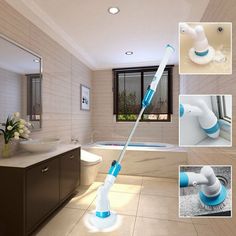 Rechargeable Cordless Floor Cleaner - Bargainwizz Bathtub Tiles, Motor Listrik, Window In Shower, Bathtub Tile, Electric Cleaning Brush, Cleaning Surface, Electric Brush, Cleaning Mops, Cleaning Gadgets