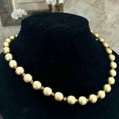 "This lovely vintage Early 50s Monet Vintage matte gold tone bead designer Choker Necklace classic It is 17\" in length and the beads are ½\". This is in amazing excellent vintage condition. Old clasp design plus hang tag without Copyright symbol which beta to the 50s. A real collector's item! We have a wide selection from 1800 - 1990's!  We have something for everybody here at My Sales Rock! Check our shop, we might have something to Rock with your style! Don't forget to heart our shop to get u Classic Gold Beaded Necklaces For Formal Occasions, Classic Gold Beaded Necklace For Formal Occasions, Formal Gold Beaded Necklaces, Formal Yellow Gold Beaded Necklace, Gold Beaded Necklaces For Evening, Elegant Gold Beaded Necklaces For Formal Occasions, Elegant Gold Beaded Necklaces For Evening, Elegant Formal Beaded Necklace With Gold Beads, Elegant Formal Gold Beaded Necklaces