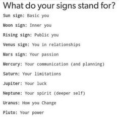 a sign that says, what do your signs stand for? with the caption below it