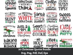 20 christmas quotes bundle svg and dxf files for crictures