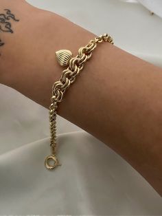 "ITEM DETAILS ❆All our jewelry are hand made with Love. ❆Material: 14K Gold ( 585). ❆Available colors: Gold, Rose Gold, White Gold. ❆Available Sizes: Look Size Option (Contact for different sizes) ❆Each item is made to order ❆ DO YOU LIKE THIS BRACELET? ❆ You can get more information about it below but if you have any questions, just click the \"Message Sergen Vural \" button and I will be very happy to hear from you ☺ PACKAGING ❆Comes ready to gift in a beautiful jewelry box. ❆It comes with a s Heart-shaped Chain Bracelet With Lobster Clasp As Gift, Heart Chain Bracelet As Gift, Heart-shaped Chain Bracelet As A Gift, Heart Shaped Chain Charm Bracelet Gift, Heart-shaped Chain Charm Bracelet Gift, Jewelry Making Heart Charm Bracelet, Handmade Heart-shaped Charm Bracelet, Vintage Bracelets With Heart Beads For Gift, Handmade Metal Heart Charm Bracelet