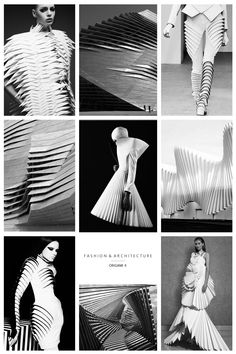 Architectural Fashion Inspiration, Origami In Fashion, Architecture In Fashion, Mood Board Inspiration Fashion, Mood Board Fashion Inspiration Ideas, Moodboard Fashion Design Inspiration, Architectural Fashion Design, Architecture Fashion Inspiration