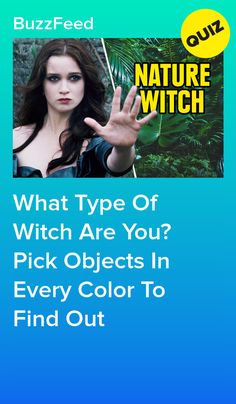 a poster with the words, what type of witch are you? pick objects in every color to find out