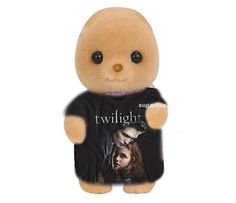 a teddy bear with a twilight t - shirt on it's chest and eyes