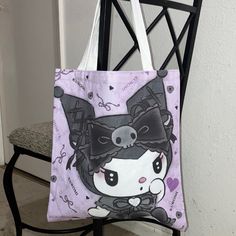 Brand New Without Tag Kuromi Reusable Tote Bag. Measures Approx 13.5 X 14.5” With An Approx 20.5” Handle. Easy To Carry On Shoulder. Made Of A Durable, Sick Cotton Canvas Material. I Can Discount Bundles Of Two Items Or More. All Sales Final. Harajuku Style Purple School Bag, Harajuku Style Purple Rectangular Bag, Purple Tote Canvas Bag For Everyday, Purple Cotton Tote Bag, Everyday Purple Tote Canvas Bag, Everyday Purple Canvas Tote Bag, Casual Purple Tote Bag, Cute Large Capacity Purple Bag, Purple Tote School Bag