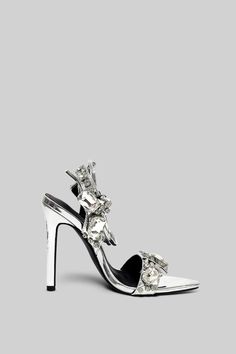 Silver Rhinestone High Heels Silver Rhinestones Detail Silver Strap Silver Heel Heel Height: 8cm Fabric: Vegan Leather Bedazzled Heels With Ankle Strap For Events, Cocktail Heels With Rhinestones And Ankle Strap, Formal Rhinestone Sandals With Pointed Toe, Crystal Ankle Strap Heels For Evening, Glamorous Embellished Ankle Strap Heels, Rhinestone Pointed Toe Party Sandals, Pointed Toe Rhinestone Cocktail Sandals, Cocktail Sandals With Rhinestones And Pointed Toe, Party Sandals With Rhinestones And Pointed Toe