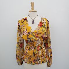 Inc Womens Floral Smocked Blouse Top Plus Size 1x Yellow V-Neck Long Sleeve Nwt Condition: Brand New With Tags Features: Style Profile: Casual Modern Versatile Party Cocktail Event Special Occasion Office Career Work Job Teacher Business Professional Capsule Wardrobe Measurements: Please See Above Photos. Approximate And Taken Lying Flat (In Inches).Materials: Polyester, Other Fibersheer Sleeves Elasticized Cuffs Colors May Slightly Vary Due To Photographic Lighting. We Are Happy To Answer Your Spring Floral Print V-neck Smocked Top, Floral Print V-neck Smocked Top For Brunch, Stretch V-neck Top With Smocked Bodice, V-neck Smocked Top For Brunch, Bohemian V-neck Top With Smocked Back, Bohemian V-neck Tops With Smocked Back, Fitted V-neck Blouse With Smocked Cuffs, Fitted Smock V-neck Top, Casual V-neck Peasant Top With Smocked Bodice