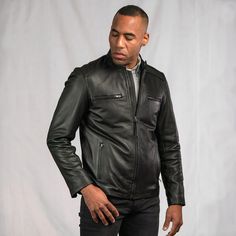 The Thompson Leather Moto Jacket is made from 100% lambskin leather. This luxurious material is soft from the start like a worn-in jacket, and the quilted lining makes putting it on or taking it off a breeze. An interior chest pocket securely holds a journal or phone, four exterior zippered pockets are designed for your keys or wallet, and zippered cuffs add style and function. The tailored fit of this leather motorcycle jacket runs small, so size up. Lambskin leather is exceptionally wearable a Vintage Leather Motorcycle Jacket, Red Jacket Leather, Maroon Leather Jacket, Black Leather Motorcycle Jacket, Leather Waistcoat, Tan Leather Jackets, Grey Leather Jacket, Black Leather Moto Jacket, Blue Leather Jacket