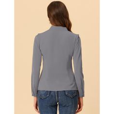 This shirt is elegant and charming for workwear or a day-to-night look, with a cut-out v-neck and unique shoulder details. No-see-through chiffon fabric and stylish v-neck make it a perfect choice for work, office, and daily wear. Pair this work office shirt with a pencil skirt, work pants, or casual jeans. The return of a classic, this button-up shirt is cut from in a chiffon sateen in an always flattering fit-and-flare silhouette. Model Body Size: Height: 5'9", Chest: 33 inches, Waist: 24 inch Fitted V-neck Blouse For Business Casual, Fitted V-neck Blouse For Office, Fitted Blouse With Lapel Collar For Office, Fitted Lapel Collar Blouse For Office, Solid Color V-neck Blouse For Office, Office Wear Blouse With Back Button Closure, Office Wear Blouse With Back Button, Fitted V-neck Office Lady Blouse, Fitted V-neck Office Blouse