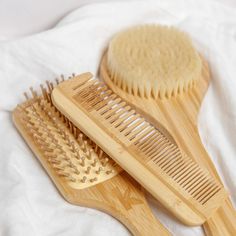 bamboo brushes Bamboo Hair Brush Aesthetic, Bamboo Brush Aesthetic, Bamboo Hairbrush, Bamboo Comb, Dry Body Brush, Bamboo Hair Brush, Body Essentials, Hair Brush Set, Hair Care Tools