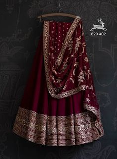 Georgette Lengha, Indian Bridal Wear Red, Maroon Lehenga, Long Blouse Designs, Lehenga Choli For Women, Choli For Women, Cotton Lehenga, Half Saree Lehenga