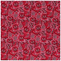 a red bandana with hearts on it