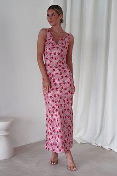 Highlights Gorgeous floral embroidered chiffon Sizing The model is 5'10 and wears UK size 8 / S / US size 4 Fit & Fabric Made from 100% Polyester Side zip Fully lined True to size Length from top of shoulder to hem: 145cm Stretch: 5/10 Perfect for Bridesmaids Wedding Guest Christenings Graduations Special occasions Bias Cut Dress For Garden Party, Pink Bias Cut Spring Maxi Dress, Pink Bias Cut Maxi Dress For Spring, Flowy Rose Print Floral Dress, Black Tie Bridesmaids, Pink Floral Maxi Dress, White Bridal Dresses, Maxi Dress Wedding Guest, White Bridesmaid Dresses