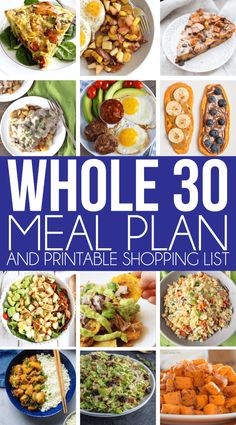 whole 30 meal plan and printable shopping list