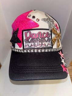 Dance Mom 2 themed Trucker Patch Hat. Message me your school colors.  These are the hottest trend on social media today. Great for festivals, concerts, night life and everyday wear. This foam trucker hat is fully adjustable and offered in hat colors Black, White, Light Pink, Neon Pink, Neon Yellow and Green Camouflage. Custom Hats avail. One size fits all. $35 Small Print: patch, mama, cowboy, hat, faith, rock and Roll, trucker, patch, cap, chain, iron on, sew on, festival, concert, neon, baseba Football Hat Designs, Trendy Adjustable Visor Snapback Hat, Fun Adjustable Baseball Cap For Streetwear, Hip Hop Snapback Visor Hat, Trendy Adjustable Costume Hats And Headpieces For Festival, Customizable Trucker Hat For Parties, Customizable Party Trucker Hat, Trucker Style Snapback Baseball Cap For Party, Hip Hop Snapback Hat With Letter Print Visor