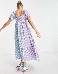 Daisy Street maxi smock dress with peplum hem in mix gingham print | ASOS Summer Gingham Smocked Dress, Spring Gingham Smocked Dress For Picnic, Spring Smock Dresses For Picnic, Spring Picnic Gingham Smocked Dress, Spring Gingham Smocked Dress With Short Sleeves, Spring Gingham Smocked Dress, Gingham Short Sleeve Dress With Smocked Bodice, Gingham Dress With Smocked Bodice And Short Sleeves, Short Sleeve Gingham Dress With Smocked Bodice