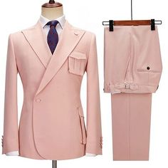 Pink Fitted Tuxedo For Groom, Fitted Pink Tuxedo For Groom, Elegant Pink Slim Fit Suits, Fitted Pink Tuxedo Suit, Pink Fitted Tuxedo Suit, Elegant Pink Groom's Suit, Pink Slim Fit Suit For Semi-formal Occasions, Pink Notch Lapel Fitted Tuxedo, Pink Fitted Tuxedo For Business