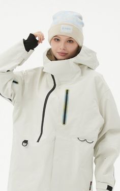 This cold-weather essential is designed to keep you warm and stylish in any outdoor setting. Crafted with high-quality materials and a unisex design, it's the perfect addition to your winter wardrobe. White Techwear Outerwear For Winter, Casual Windproof Outerwear For Winter Sports, Functional Winter Outerwear For Outdoor Activities, Sporty Winter Outerwear For Outdoor, White Windproof Outerwear For Outdoor Activities, Weatherproof Winter Sports Outerwear, Winter Sports Weatherproof Outerwear, Weatherproof Sports Outerwear For Winter, White Waterproof Winter Outerwear