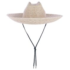 This Cabo lifeguard sun hat is made from locally sourced palm leaf straw and hand-sewn in Mexico. The straw is natural and shows the true palm leaf shading and coloring. The elastic sweatband provides extra comfort for all day wear and the adjustable chin strap helps to keep the hat in place on windy days. Made of Palm Leaf Adjustable Coastal Straw Hat Made Of Toquilla, Natural Color Flat Brim Panama Hat For Outdoor, Artisan Boater Hat With Curved Brim For Beach, Adjustable Tropical Fedora Straw Hat, Natural Toquilla Straw Boater Hat For Rodeo, Natural Wide Brim Panama Hat For Outdoor, Artisan Panama Hat With Curved Brim For Beach, Artisan Wide Brim Panama Hat For Beach, Country Style Toquilla Straw Sun Hat For Outdoor