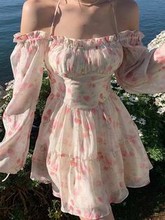 Floral Beach Dresses, Women Beach Outfits, Summer Floral Dress, Short Beach Dresses, Dress Off Shoulder, Korean Fashion Dress, Womens Floral Dress, Mini Dresses For Women, Mini Dress Casual