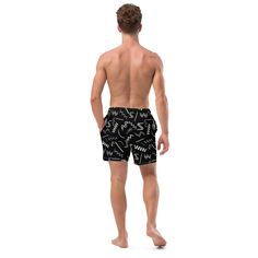 These swim trunks have everything you need for a hot summer day--they're quick-drying and breathable, have multiple pockets for your belongings, and feature a silky, anti-chafe inner liner. Get yours now! * Fabric composition: (may vary by 5%) 91% recycled polyester, 9% spandex * Liner composition: 92% polyester, 8% spandex * Fabric weight (may vary by 5 5.13 oz/yd² (174 g/m²)  * Four-way stretch water-repellent microfiber fabric * Anti-chafe mesh inner liner * Elastic waistband with drawcord * Mesh pockets * Small inside pocket for valuables * UPF 50+ Summer Beachwear Boxer Briefs For Swimming, Summer Pool Shorts With Pockets, Travel Shorts With Built-in Liner For Summer, Black Swim Trunks With Pockets For Vacation, Sporty Summer Boxer Briefs For Poolside, Summer Swimming Swim Trunks Relaxed Fit, Casual Swim Trunks For Summer Travel, Summer Swim Trunks In Relaxed Fit, Nylon Swimwear With Pockets For Summer