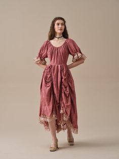 ELOWEN 27 | LACE LINEN DRESS GOWN ( 2 WAYS TO WEAR ) Linen Wardrobe, Fashion Notebook, Ocean Outfits, Fairytale Princess, Historical Dress, Flowy Dresses, French Dress, Goddess Dress, Pose References