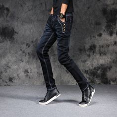 1 Black Jeans Men, Blue C, Black B, Men's Jeans, Mens Jeans, Leather Pants, Black Jeans, Blue Color, Blue