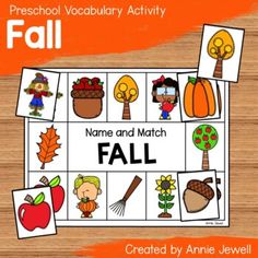 the fall themed preschool vocaular activity