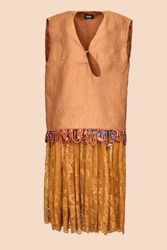 BOXY KEYHOLE DROP WAIST DRESS WITH HAND-EMBROIDERED DETAIL Festive Orange Sleeveless Dress, Bohemian Brown Evening Dress, Christie Brown, Drop Waist Dress, Blue Back, Dropwaist Dress, Dress Pant, Waist Dress, Drop Waist